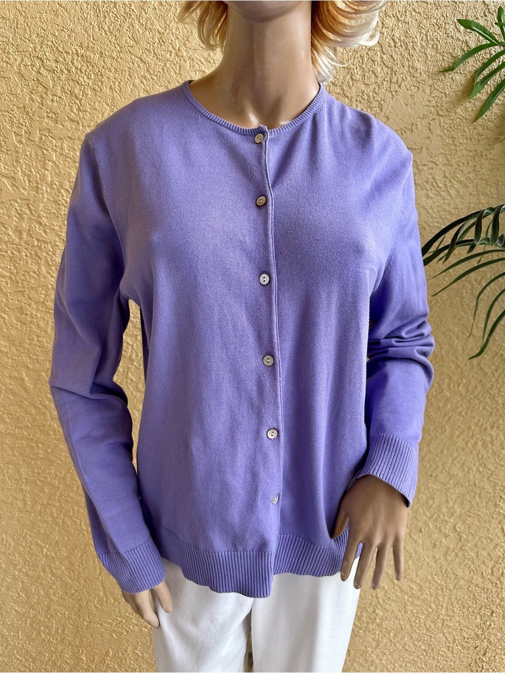 Land’s End lavender cardigan sweater - Picture 3 of 9